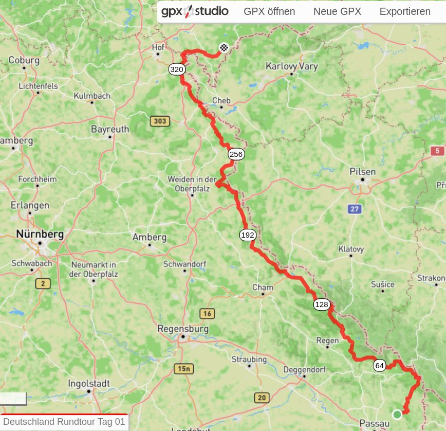 Streckenverlauf Tag 1